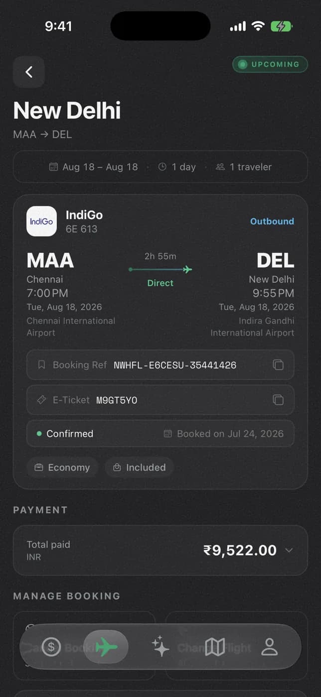 Keep the confirmed trip