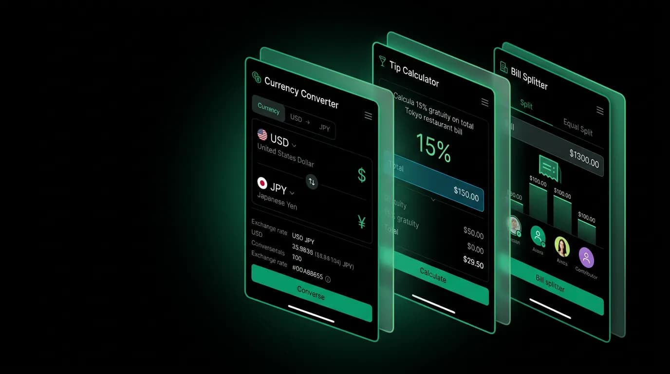 Currency, Tips, and Split Bills: Designing Travel Utility Tools