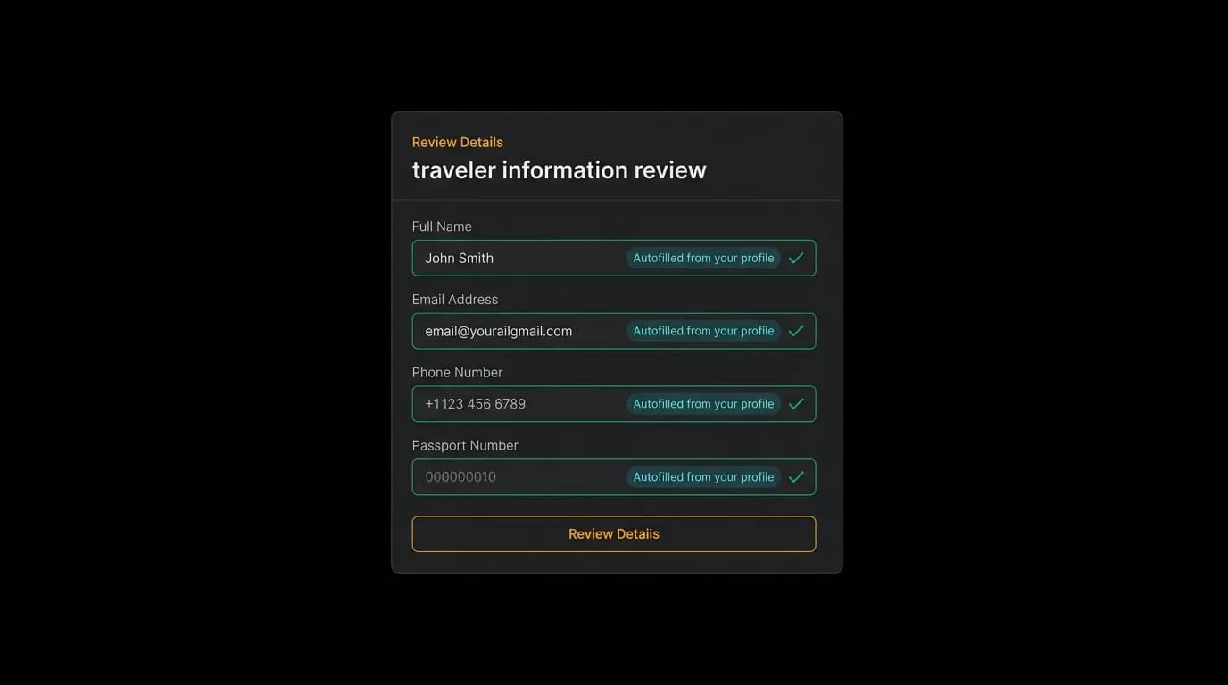 Traveler Information Forms in a Chat-First Interface