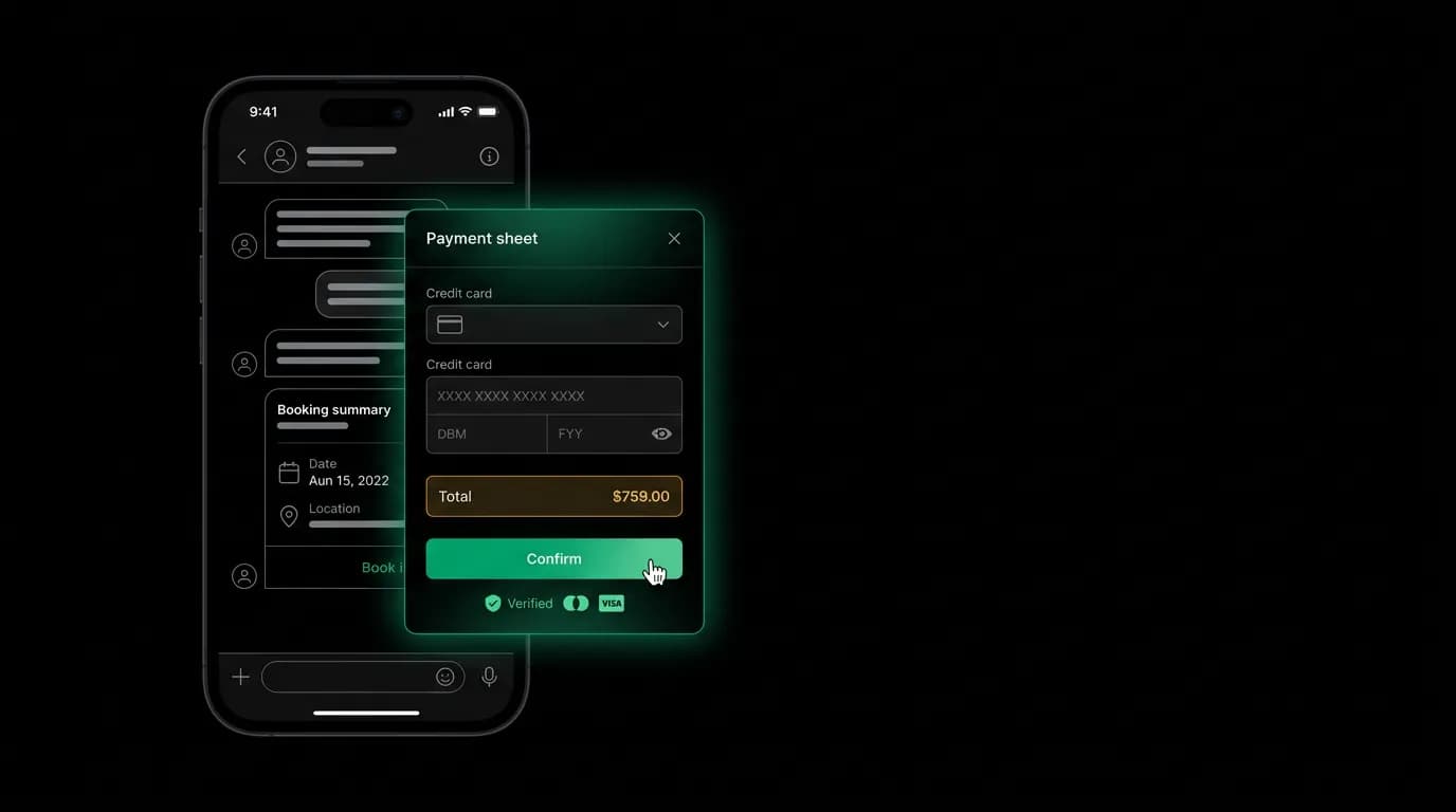 Payment Sheets in Chat: Booking Flows Inside Conversation