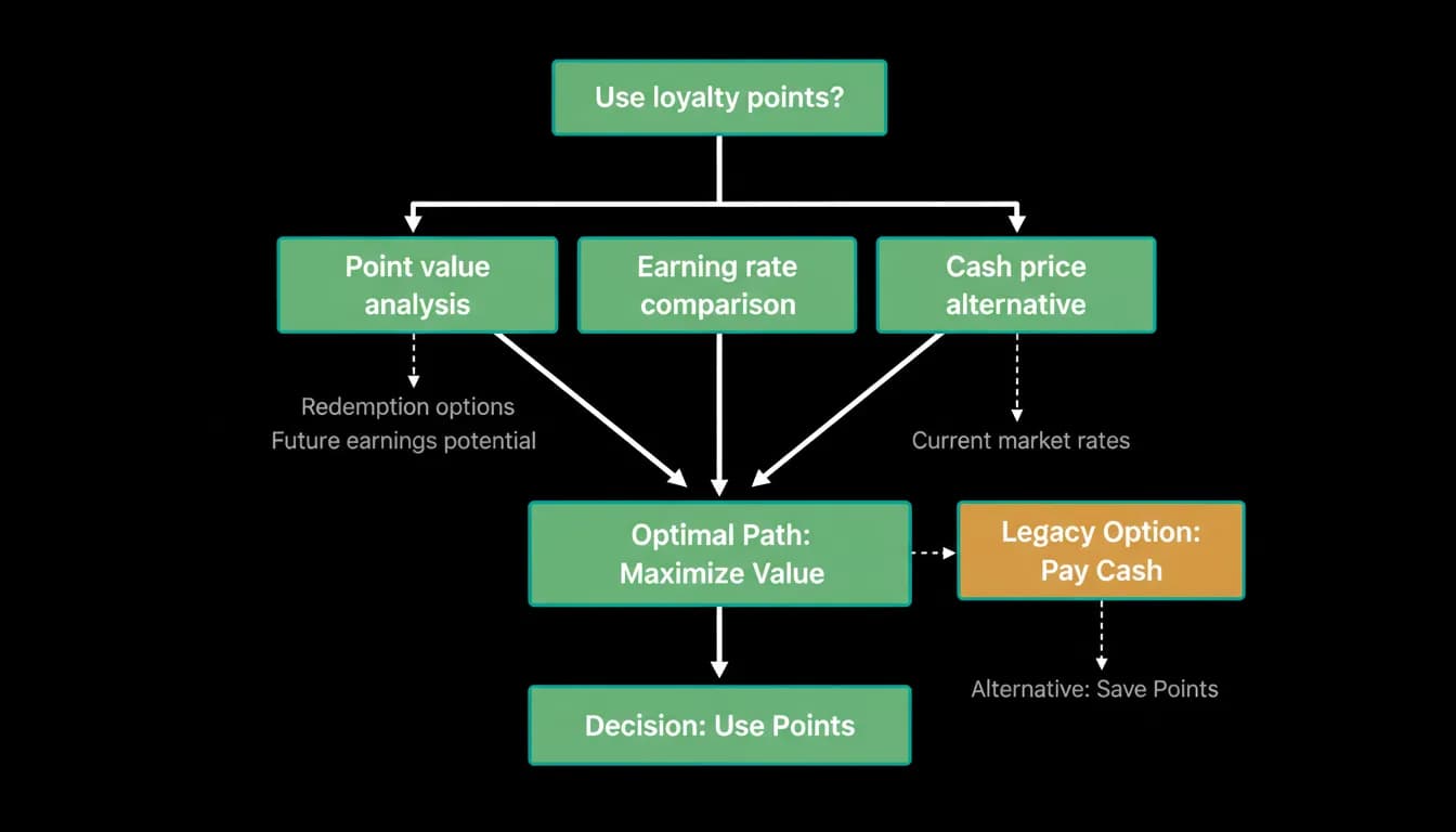 A decision tree for spending or saving loyalty points