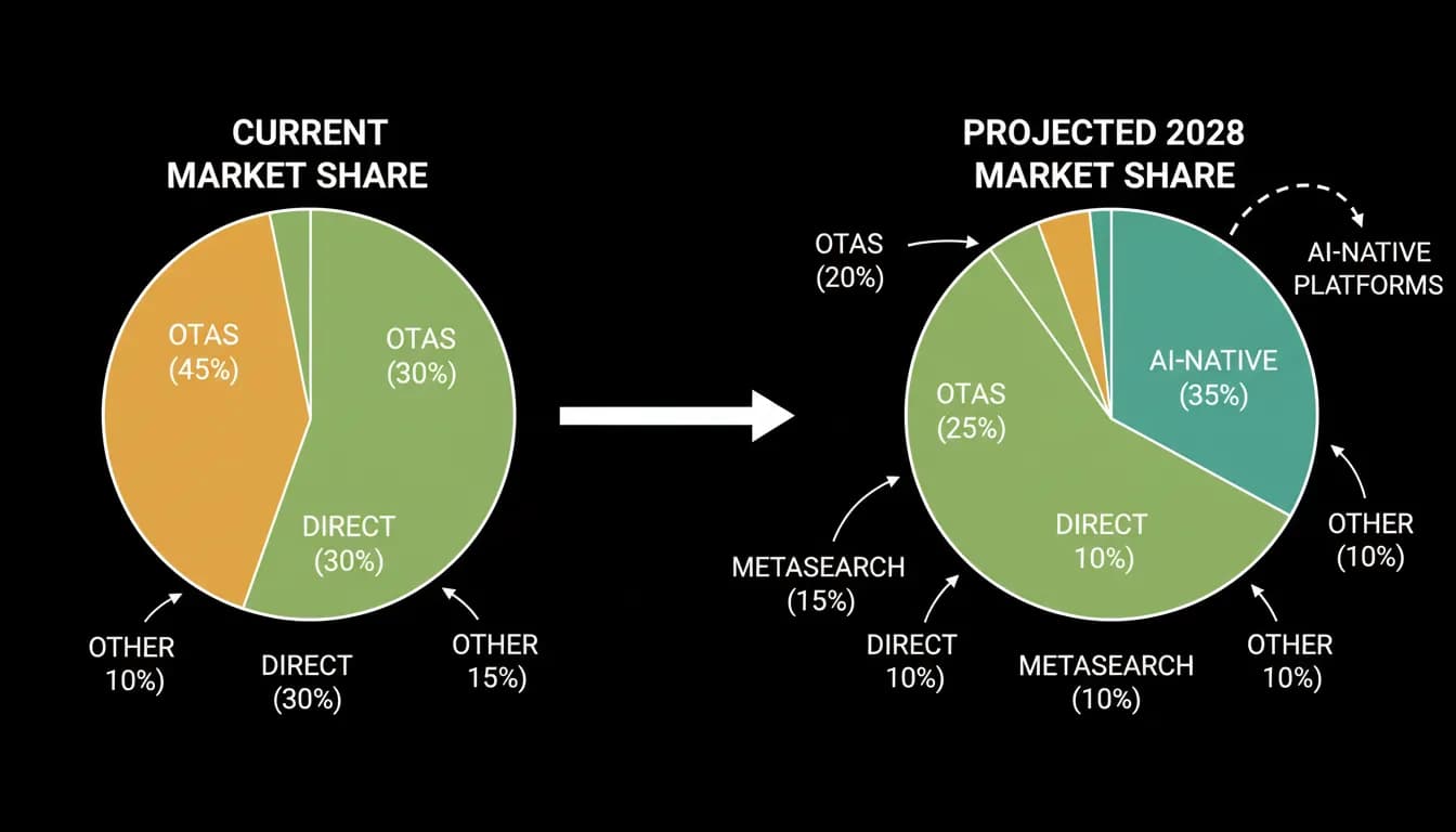 Online travel market share today and projected