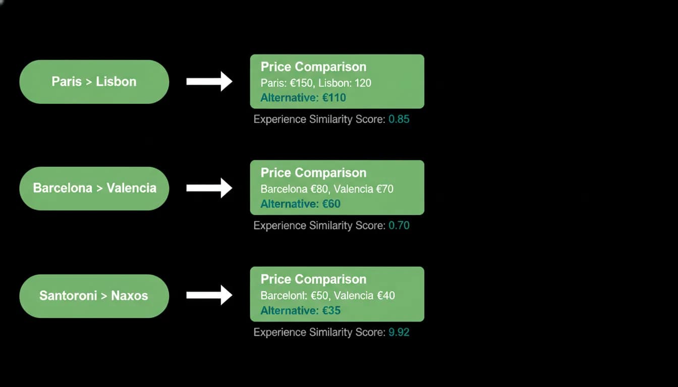 Popular destinations paired with cheaper alternatives