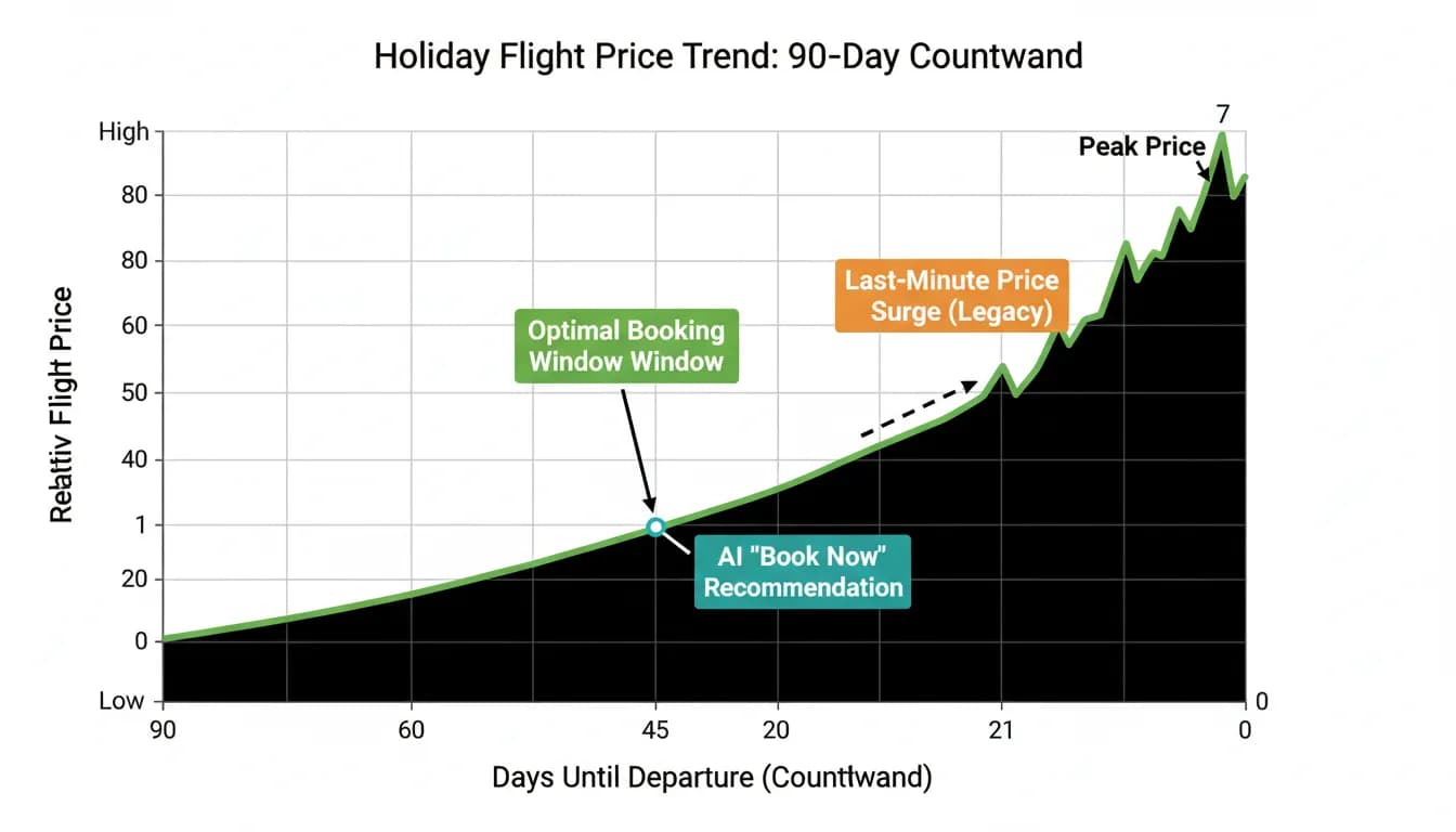 Holiday fares across a ninety-day countdown