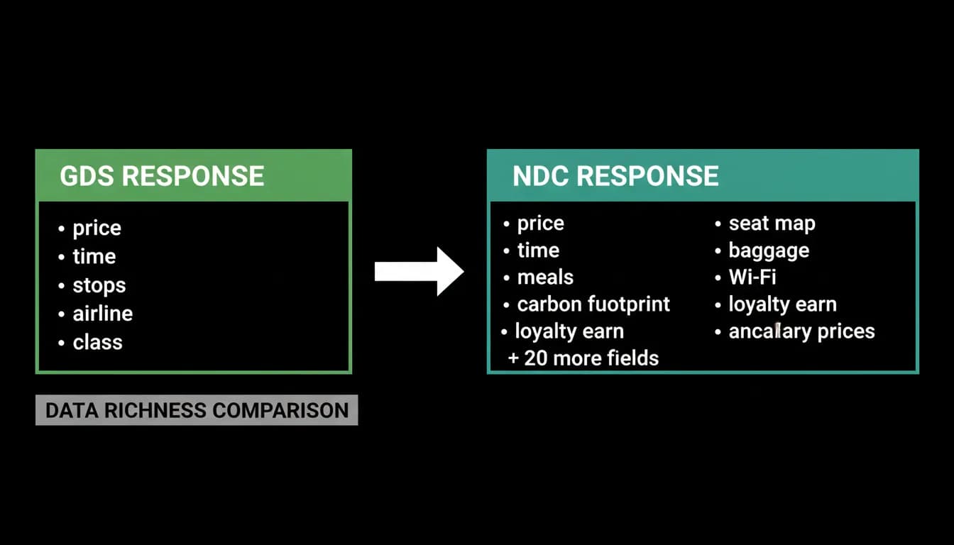 Five fields from a GDS against thirty from NDC