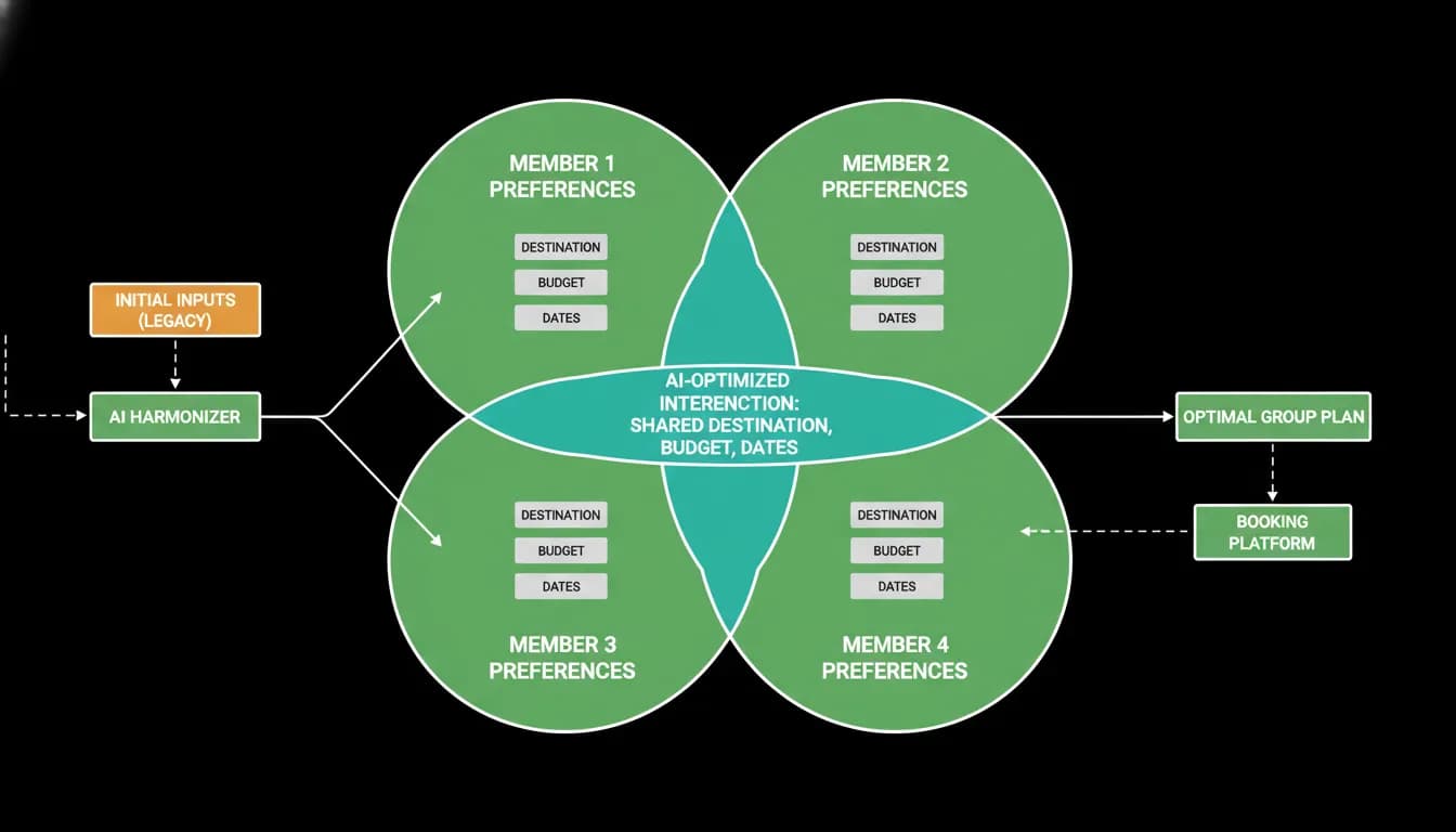 Overlapping preferences across four group members