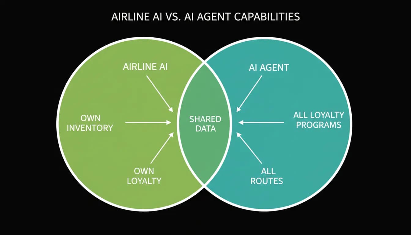 What a single airline sees against what an agent sees