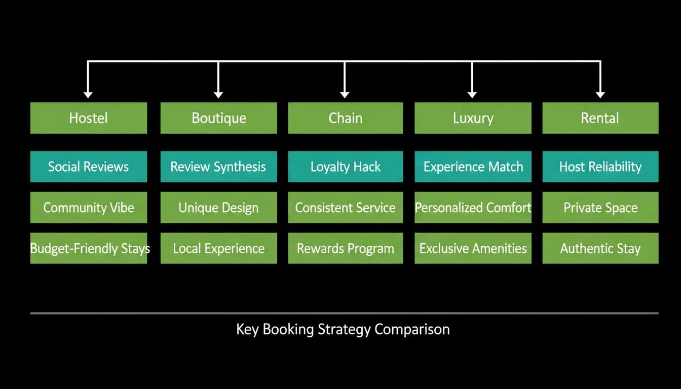 Booking strategy compared across five accommodation types
