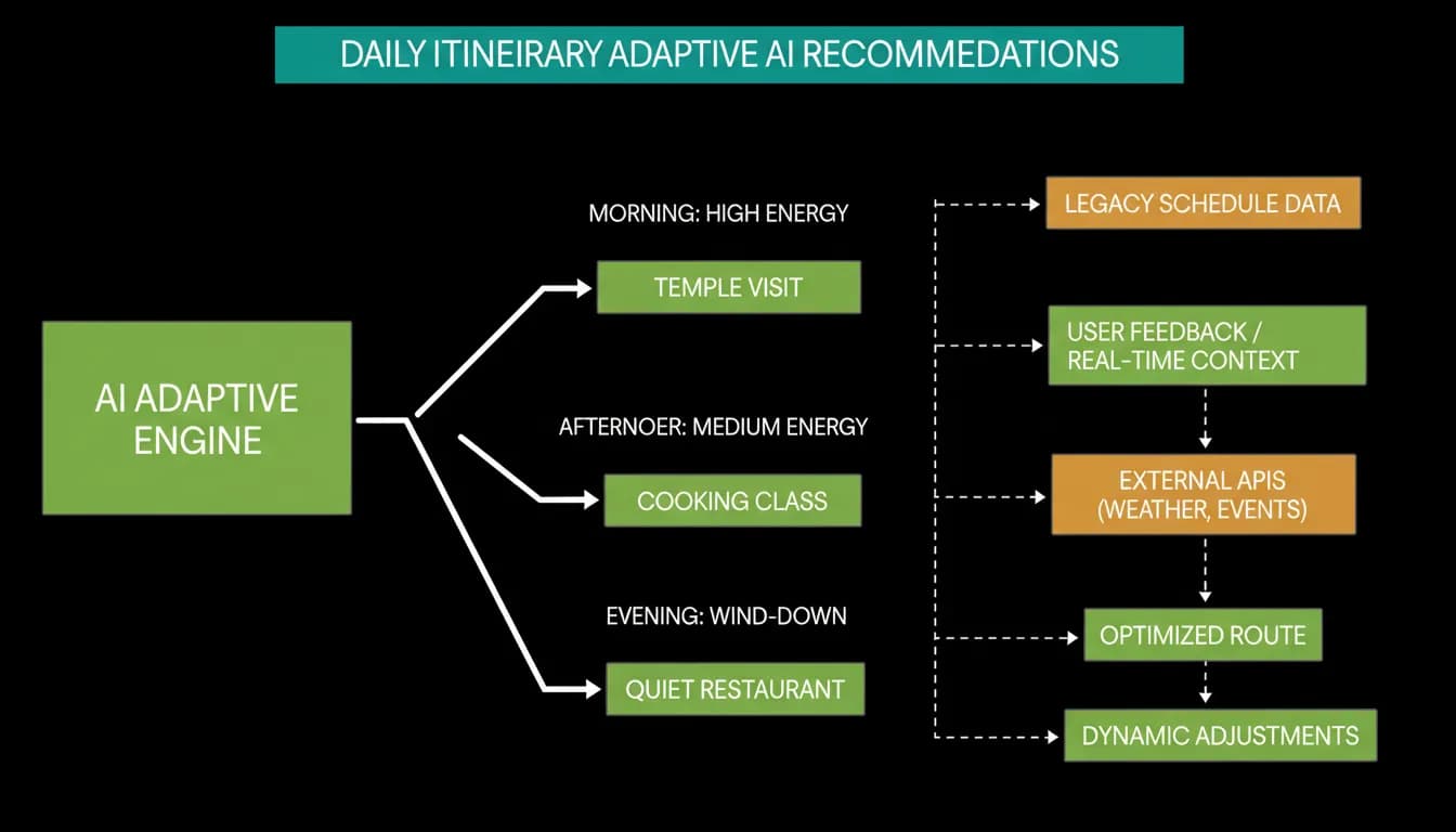 A day of activities adapting to energy and weather