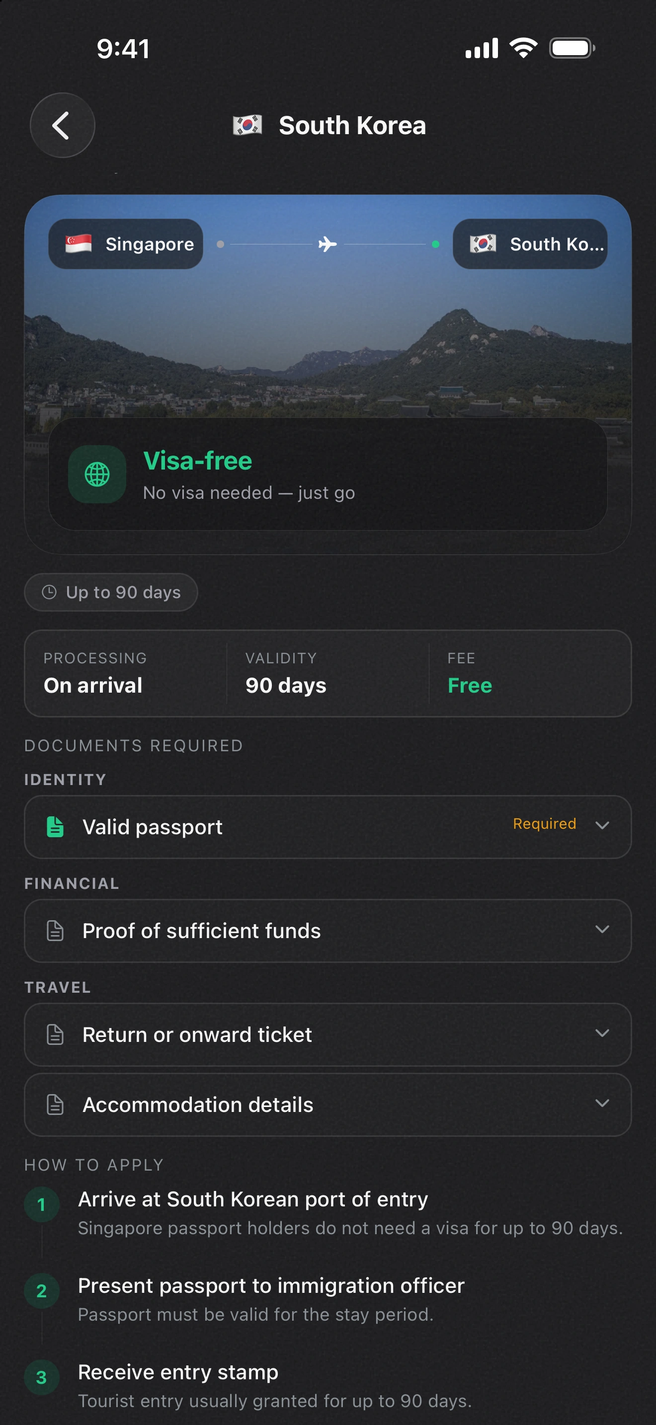 Visa, sorted preview